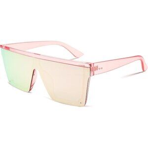 ❤️Women Pink FEISEDY Fashion Siamese Lens Sunglasses  Men Succinct Style